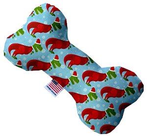 Christmas T-rex Canvas Bone Dog Toy (size: 6 Inch)