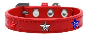 Red, White and Blue Stars Widget Dog Collar (size: Red Size 16)