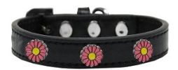 Pink Daisy Widget Dog Collar