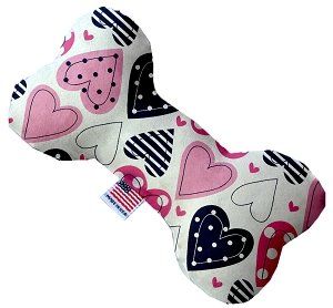 Mixed Hearts Bone Dog Toy (size: 10 Inch)