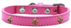 Bronze Fleur De Lis Widget Dog Collar