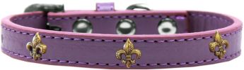 Bronze Fleur De Lis Widget Dog Collar