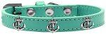 Silver Anchor Widget Dog Collar (size: Aqua Size 20)