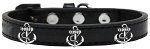 Silver Anchor Widget Dog Collar (size: Black Size 20)
