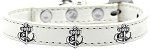 Silver Anchor Widget Dog Collar (size: White Size 20)