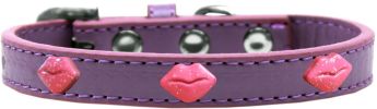 Pink Glitter Lips Widget Dog Collar