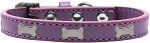 Silver Bone Widget Dog Collar (size: Lavender Size 20)