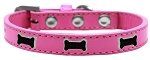 Black Bone Widget Dog Collar (size: Bright Pink Size 20)