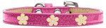 Gold Flower Widget Dog Collar (size: Pink Ice Cream Size 20)