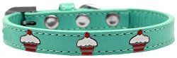Red Cupcake Widget Dog Collar (size: Aqua Size 20)