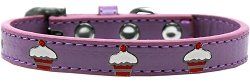 Red Cupcake Widget Dog Collar (size: Lavender Size 20)