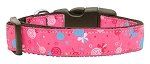 Lollipops Nylon Ribbon Collar (size: Bright Pink Medium)