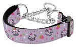 Cupcakes Nylon Ribbon Collar (size: Martingale Large Purple)