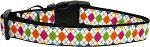Colorful Argyle Ribbon Dog Collars (size: medium)