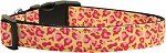Tan and Pink Leopard Nylon Dog Collar