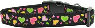 Neon Love Nylon Dog Collar