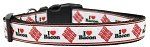 I Love Bacon Nylon Dog Collar