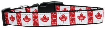 Canadian Flag in Swirls Nylon Dog Collar