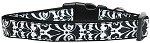 Damask Black Nylon Dog Collar