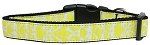 Damask Yellow Nylon Dog Collar