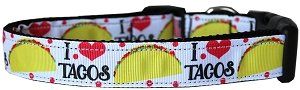 Taco Tuesday Nylon Dog Collar (size: Sm)