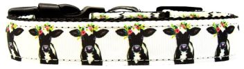 Pretty Baby Cows Nylon Dog Collar