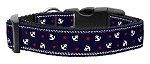 Anchors Nylon Ribbon Collar (size: Blue Large)