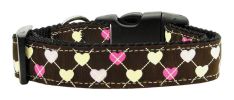 Argyle Hearts Nylon Ribbon Collar