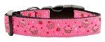 Cupcakes Nylon Ribbon Collar (size: Bright Pink Large)