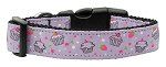 Cupcakes Nylon Ribbon Collar (size: Purple Large)