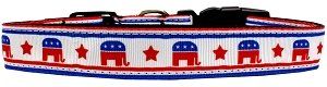 Political Nylon Republican Dog Collar (size: Small Wide)