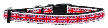 Tiled Union Jack(UK Flag) Nylon Ribbon Collar