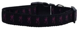 Pink Deer Nylon Dog Collar