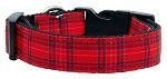 Plaid Nylon Collar (size: Red Medium)