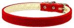 Velvet 3/8" Plain Collar (size: Red 12)