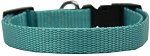 Plain Nylon Dog Collar (size: LG Ocean Blue)