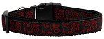 Red and Black Swirly Nylon Ribbon Dog Collars (size: medium)