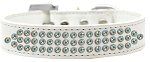 Three Row AB Crystal Dog Collar (size: White Size 18)