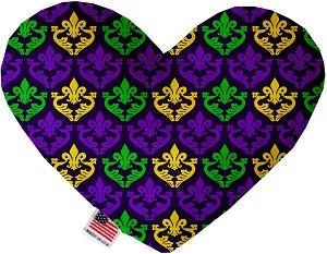 Classic Fleur de Lis Canvas Heart Dog Toy (size: 8 Inch)