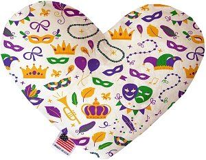 Mardi Gras Masks Canvas Heart Dog Toy (size: 8 Inch)