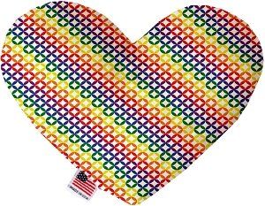 Rainbow Bright Diamonds Canvas Heart Dog Toy (size: 8 Inch)