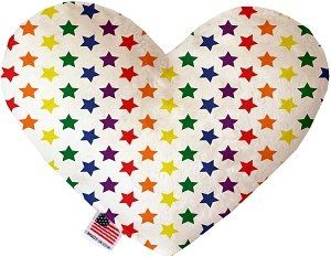 Rainbow Stars Canvas Heart Dog Toy (size: 8 Inch)