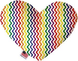 Rainbow Fun Stripes Canvas Heart Dog Toy (size: 8 Inch)