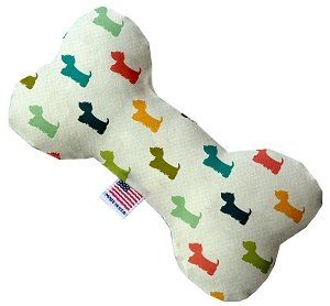It is a Westie's World Canvas Bone Dog Toy (size: 6 Inch)