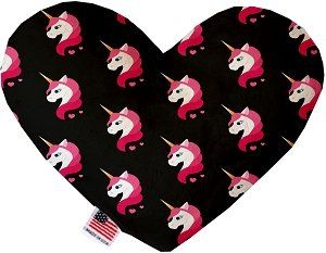 Pretty Pink Unicorns Canvas Heart Dog Toy (size: 8 Inch)