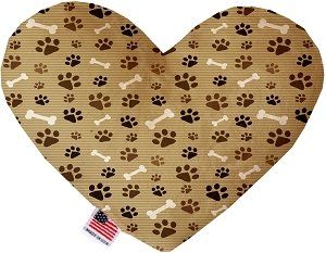 Mocha Paws and Canvas Heart Dog Toy (size: 8 Inch)