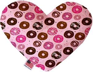 Pink Donuts Canvas Heart Dog Toy (size: 8 Inch)