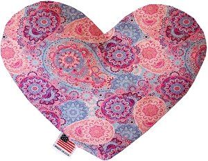 Pink Bohemian Canvas Heart Dog Toy (size: 8 Inch)