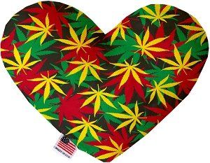 Rasta Mary Jane Canvas Heart Dog Toy (size: 8 Inch)