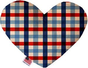 Patriotic Plaid Canvas Heart Dog Toy (size: 8 Inch)
